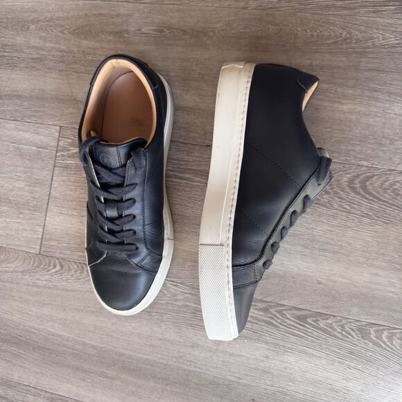 Greats Royale Nero Black Leather Sneakers Made In Italy Unisex US Size 8 EUR 38 - Picture 2 of 14